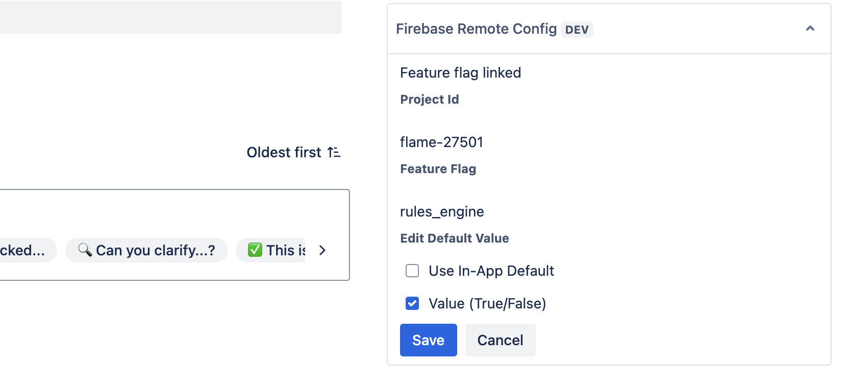 Adding a feature flag direct from jira